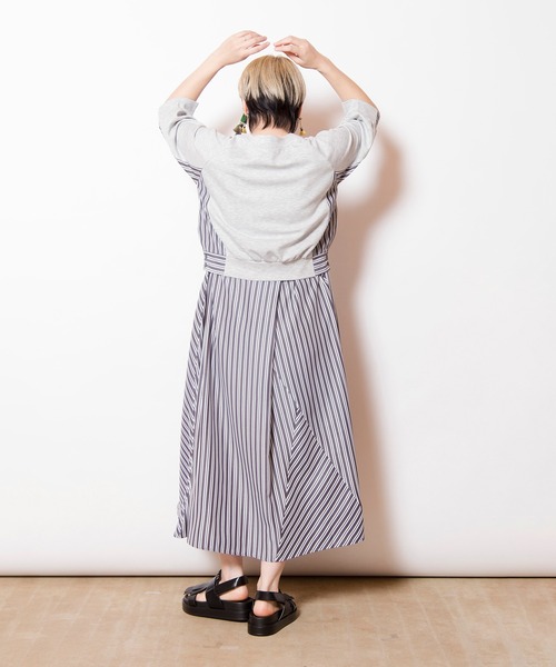 OSMOSIS（オズモーシス）の「ストライプ切替ワンピース（ワンピース・レディース・ブラック/アッシュグレー/ネイビー・ONE SIZE）」の21枚目の写真