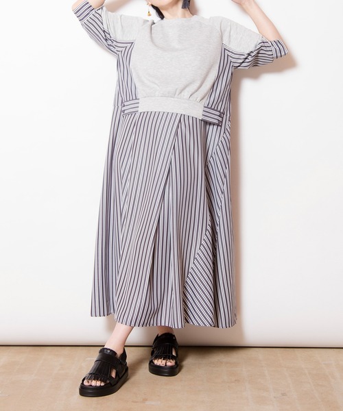 OSMOSIS（オズモーシス）の「ストライプ切替ワンピース（ワンピース・レディース・ブラック/アッシュグレー/ネイビー・ONE SIZE）」の22枚目の写真