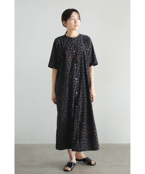 セール】 ウエストタック麻調ワンピース/ワンピース （ロング
