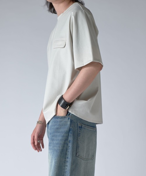 Lui's(ルイス)の「ノウルポケットT(Tシャツ/カットソー・メンズ・ベージュ/ホワイト/ブラック・S/M)」の7枚目の写真