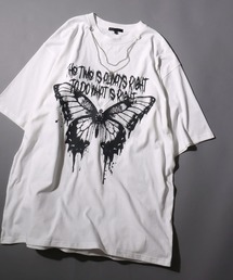 SITRY | Darkness Butterfly Design T-Shirt/バタフライ ネックレス付き 半袖Tシャツ レディース メンズ(Tシャツ/カットソー)