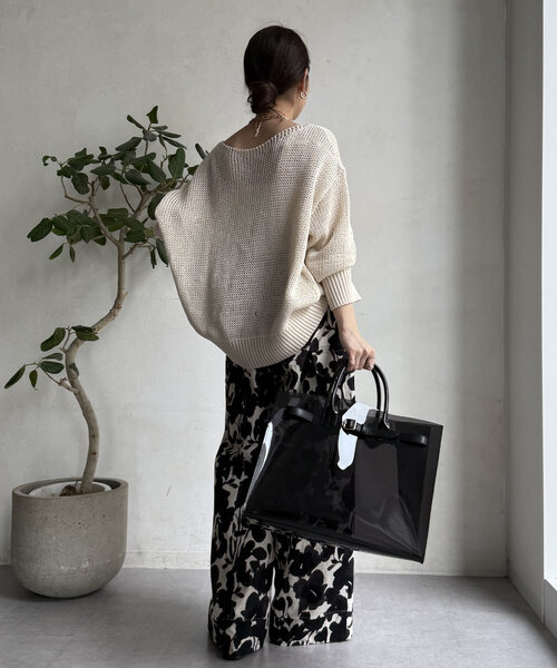 DouDou（ドゥドゥ）の「【WEB限定】フラワープリントワイドパンツ（その他パンツ・レディース・ベージュ/アイボリー・FREE）」の7枚目の写真