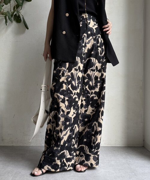 DouDou（ドゥドゥ）の「【WEB限定】フラワープリントワイドパンツ（その他パンツ・レディース・ベージュ/アイボリー・FREE）」の19枚目の写真