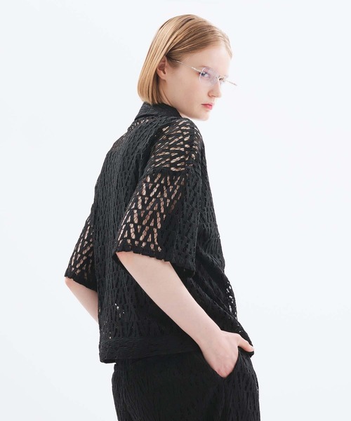 selle glant（セレグランテ）の「CORDLESS ZIP-UP SHIRT JACKET/コードレースジップアップシャツジャケット（シャツ/ブラウス・メンズ・ネイビー/オフホワイト/ブラック・LARGE/SMALL/MEDIUM）」の15枚目の写真