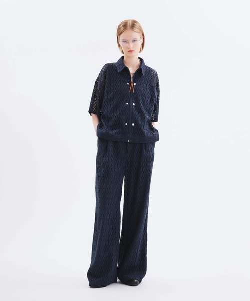 selle glant（セレグランテ）の「CORDLESS ZIP-UP SHIRT JACKET/コードレースジップアップシャツジャケット（シャツ/ブラウス・メンズ・ネイビー/オフホワイト/ブラック・LARGE/SMALL/MEDIUM）」の4枚目の写真