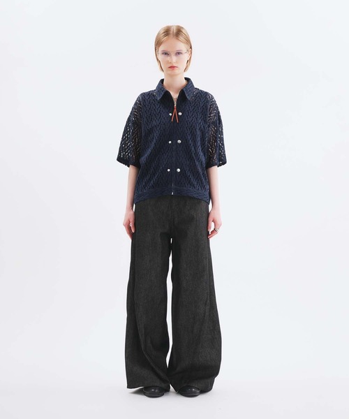 selle glant（セレグランテ）の「CORDLESS ZIP-UP SHIRT JACKET/コードレースジップアップシャツジャケット（シャツ/ブラウス・メンズ・ネイビー/オフホワイト/ブラック・LARGE/SMALL/MEDIUM）」の7枚目の写真