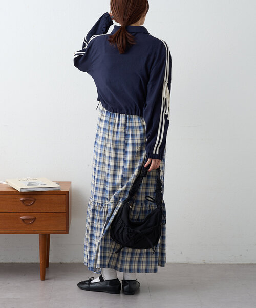 w closet（ダブルクローゼット）の「【２サイズ展開】シアーフリルラインジャケット（ブルゾン・レディース・ピンク/ネイビー/アイボリー・FREE/SMALL）」の12枚目の写真