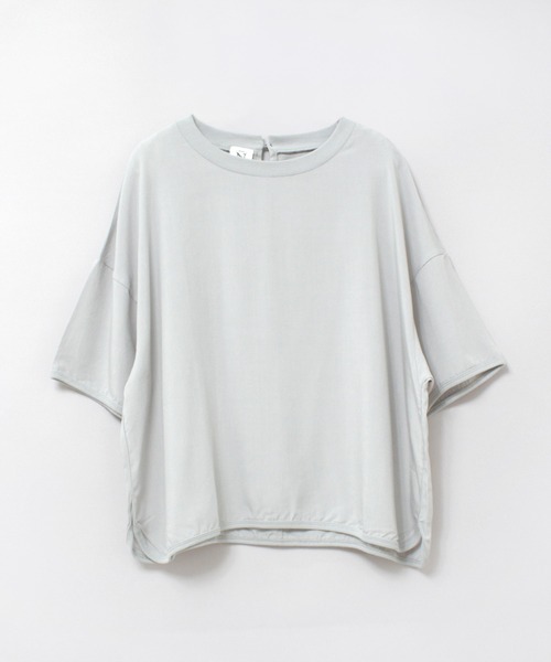 RNA-N（アールエヌエーエヌ）の「B2888 リブコンビヘムカーブプルオーバー（Tシャツ/カットソー・レディース・グレー/ブラック/グリーン・FREE）」の3枚目の写真