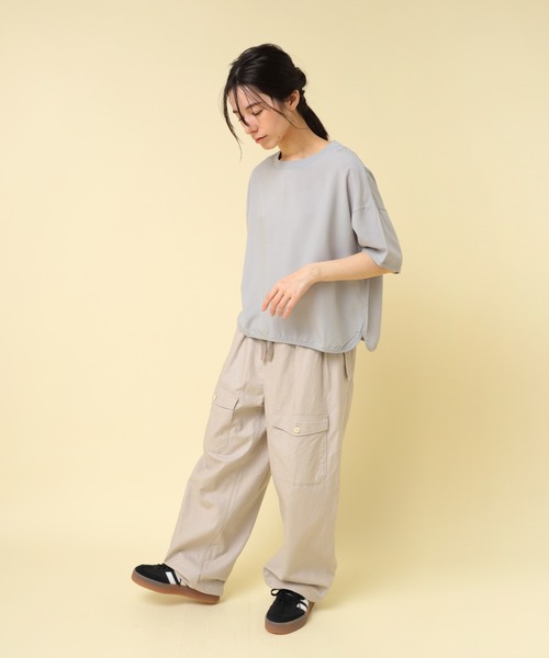 RNA-N（アールエヌエーエヌ）の「B2888 リブコンビヘムカーブプルオーバー（Tシャツ/カットソー・レディース・グレー/ブラック/グリーン・FREE）」の13枚目の写真