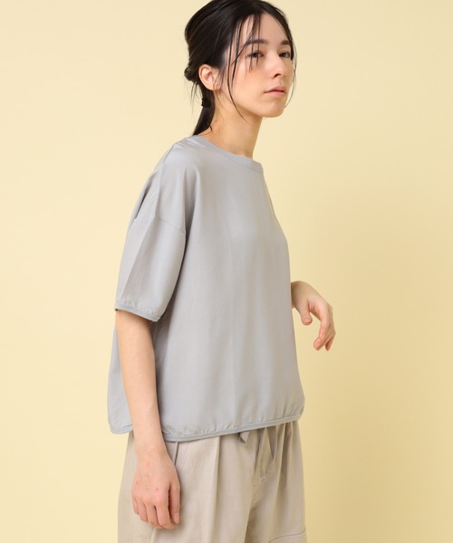 RNA-N（アールエヌエーエヌ）の「B2888 リブコンビヘムカーブプルオーバー（Tシャツ/カットソー・レディース・グレー/ブラック/グリーン・FREE）」の6枚目の写真