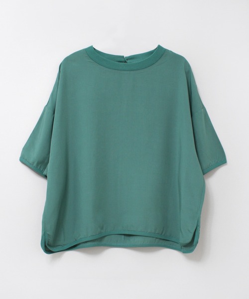 RNA-N（アールエヌエーエヌ）の「B2888 リブコンビヘムカーブプルオーバー（Tシャツ/カットソー・レディース・グレー/ブラック/グリーン・FREE）」の4枚目の写真