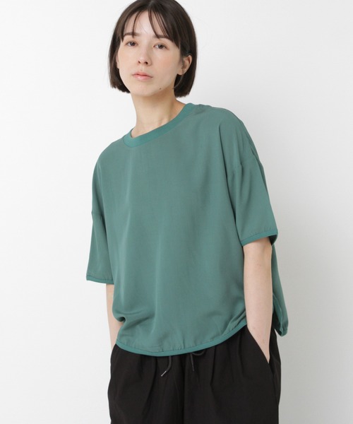 RNA-N（アールエヌエーエヌ）の「B2888 リブコンビヘムカーブプルオーバー（Tシャツ/カットソー・レディース・グレー/ブラック/グリーン・FREE）」の20枚目の写真