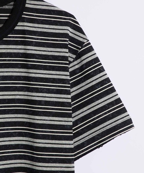 WEARSTAND（ウェアスタンド）の「【WEARSTAND/ウェアスタンド】Multi Border Damage T-Shirt  / マルチボーダー ダメージTシャツ / ビンテージ加工 / レギュラーフィット（Tシャツ/カットソー・メンズ・アイボリー/ブラック・MEDIUM/LARGE/X-LARGE）」の8枚目の写真