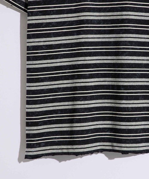 WEARSTAND（ウェアスタンド）の「【WEARSTAND/ウェアスタンド】Multi Border Damage T-Shirt  / マルチボーダー ダメージTシャツ / ビンテージ加工 / レギュラーフィット（Tシャツ/カットソー・メンズ・アイボリー/ブラック・MEDIUM/LARGE/X-LARGE）」の9枚目の写真