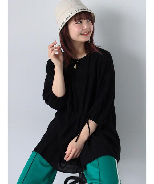 ehka sopo（エヘカソポ）の「ドロストチュニック（チュニック・レディース・オフホワイト/グリーン/ブラック・F）」の3枚目の写真