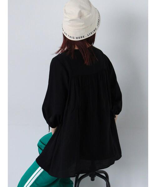 ehka sopo（エヘカソポ）の「ドロストチュニック（チュニック・レディース・オフホワイト/グリーン/ブラック・F）」の20枚目の写真