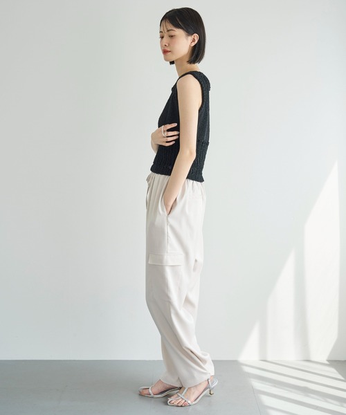 meilmada(メイルマダ)の「透かし編み切り替えノースリニット(ニット/セーター・レディース・ブラック/ミント・FREE)」の10枚目の写真