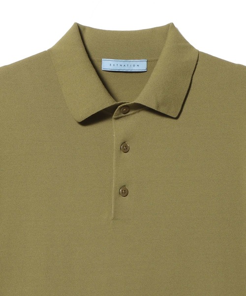 ESTNATION（エストネーション）の「ESTNATION / ウォッシャブル ニットポロシャツ（ポロシャツ・メンズ・ブラック/カーキ/オフホワイト/ネイビー・X-LARGE/MEDIUM/SMALL/LARGE）」の9枚目の写真