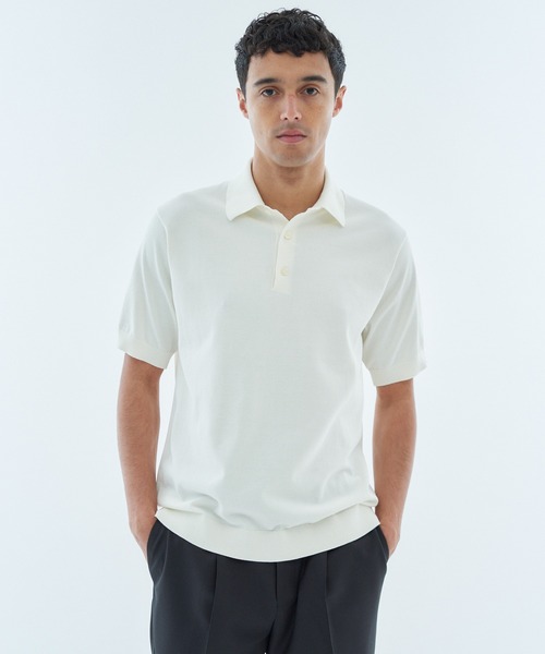 ESTNATION（エストネーション）の「ESTNATION / ウォッシャブル ニットポロシャツ（ポロシャツ・メンズ・ブラック/カーキ/オフホワイト/ネイビー・X-LARGE/MEDIUM/SMALL/LARGE）」の16枚目の写真