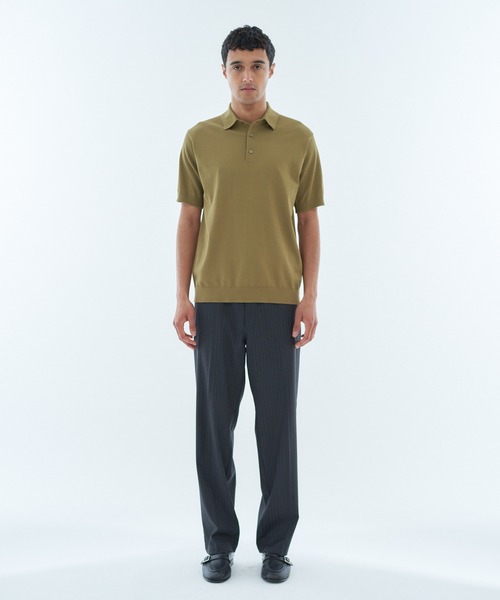 ESTNATION（エストネーション）の「ESTNATION / ウォッシャブル ニットポロシャツ（ポロシャツ・メンズ・ブラック/カーキ/オフホワイト/ネイビー・X-LARGE/MEDIUM/SMALL/LARGE）」の6枚目の写真