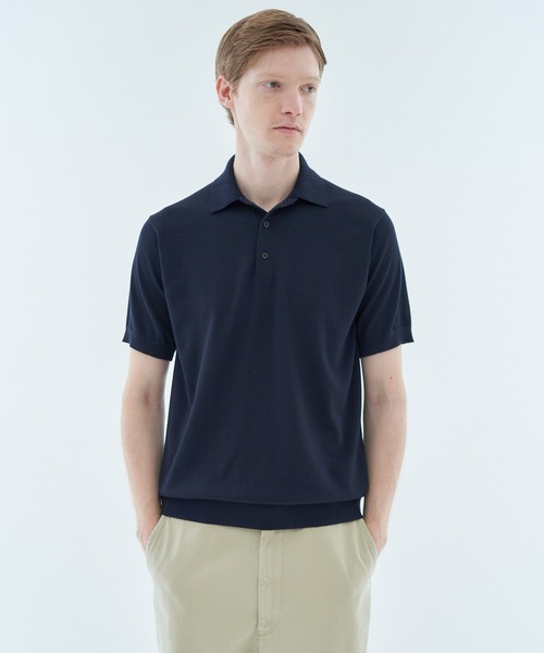 ESTNATION（エストネーション）の「ESTNATION / ウォッシャブル ニットポロシャツ（ポロシャツ・メンズ・ブラック/カーキ/オフホワイト/ネイビー・X-LARGE/MEDIUM/SMALL/LARGE）」の11枚目の写真