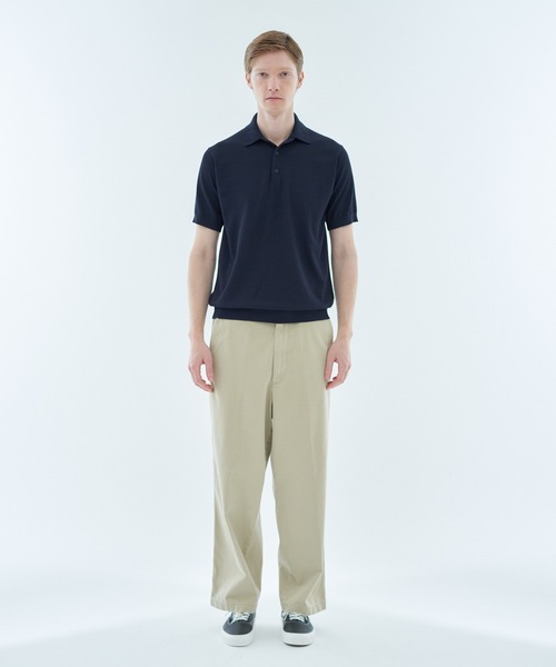 ESTNATION（エストネーション）の「ESTNATION / ウォッシャブル ニットポロシャツ（ポロシャツ・メンズ・ブラック/カーキ/オフホワイト/ネイビー・X-LARGE/MEDIUM/SMALL/LARGE）」の12枚目の写真