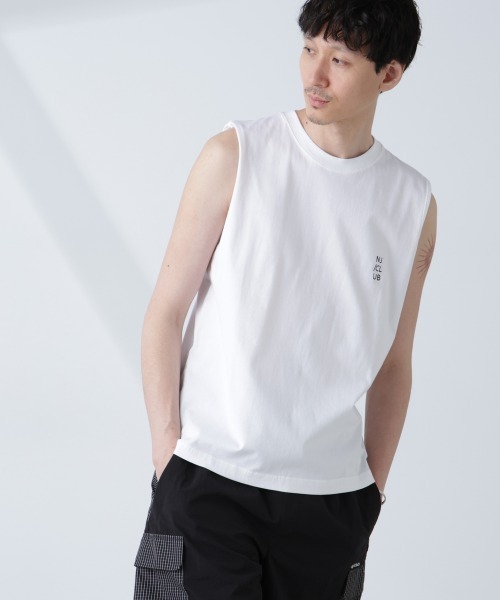 NANO universe（ナノユニバース）の「「NJ/CLUB」 ベーシック ノースリーブ（タンクトップ・メンズ・ブラック/ホワイト/ブラウン・L/M/S）」の3枚目の写真