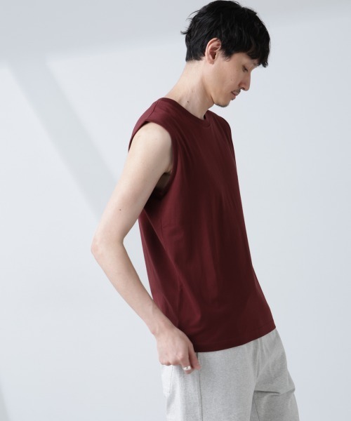 NANO universe（ナノユニバース）の「「NJ/CLUB」 ベーシック ノースリーブ（タンクトップ・メンズ・ブラック/ホワイト/ブラウン・L/M/S）」の5枚目の写真