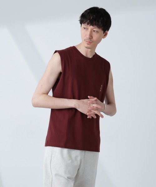 NANO universe（ナノユニバース）の「「NJ/CLUB」 ベーシック ノースリーブ（タンクトップ・メンズ・ブラック/ホワイト/ブラウン・L/M/S）」の4枚目の写真