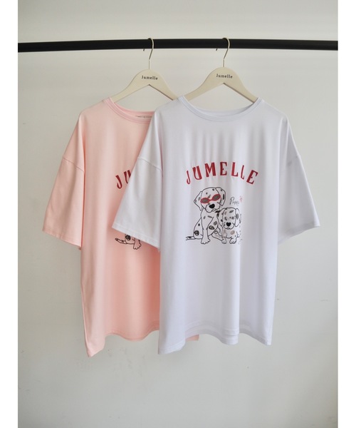 JUMELLE(ジュメロ)の「JM dog T(Tシャツ/カットソー・レディース・ホワイト/ピンク・FREE)」の8枚目の写真