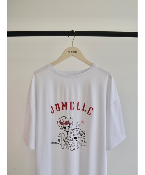 JUMELLE(ジュメロ)の「JM dog T(Tシャツ/カットソー・レディース・ホワイト/ピンク・FREE)」の7枚目の写真
