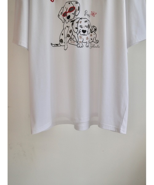 JUMELLE(ジュメロ)の「JM dog T(Tシャツ/カットソー・レディース・ホワイト/ピンク・FREE)」の6枚目の写真