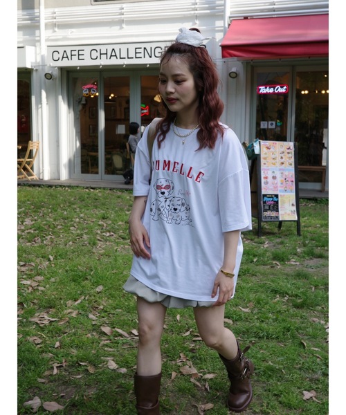 JUMELLE(ジュメロ)の「JM dog T(Tシャツ/カットソー・レディース・ホワイト/ピンク・FREE)」の12枚目の写真