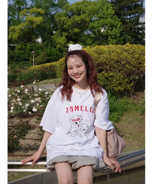 JUMELLE(ジュメロ)の「JM dog T(Tシャツ/カットソー・レディース・ホワイト/ピンク・FREE)」の9枚目の写真