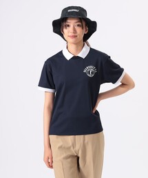 ⓁBEAMS GOLF ビームスゴルフ付け衿刺繍ポロシャツ BLACK BEAMS GOLF（ビームス ゴルフ）〈WOMEN〉 ORANGE LABEL / ロゴ