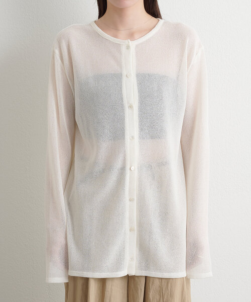 Omekashi(オメカシ)の「2WAYメッシュカーディガン(Tシャツ/カットソー・レディース・オフホワイト/ブラック/ライトグレー/ブラック系その他・FREE)」の11枚目の写真