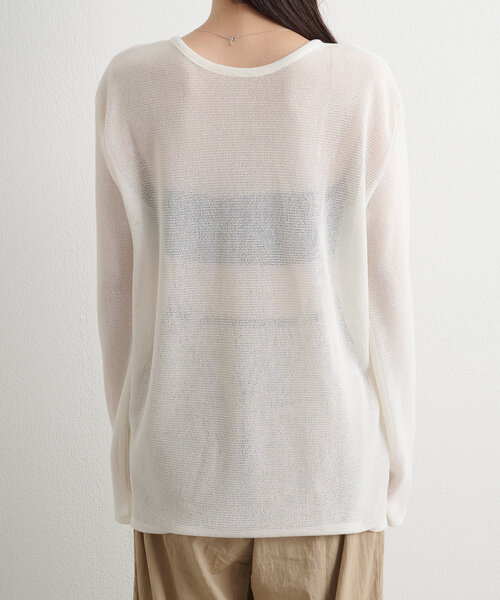 Omekashi(オメカシ)の「2WAYメッシュカーディガン(Tシャツ/カットソー・レディース・オフホワイト/ブラック/ライトグレー/ブラック系その他・FREE)」の13枚目の写真