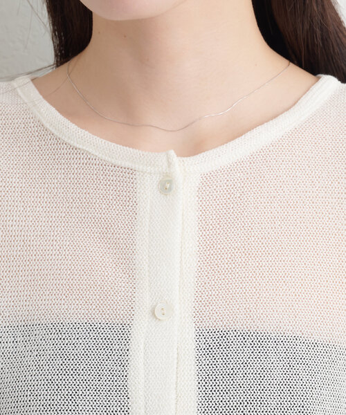 Omekashi(オメカシ)の「2WAYメッシュカーディガン(Tシャツ/カットソー・レディース・オフホワイト/ブラック/ライトグレー/ブラック系その他・FREE)」の14枚目の写真