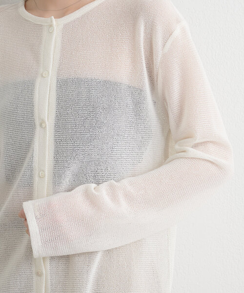 Omekashi(オメカシ)の「2WAYメッシュカーディガン(Tシャツ/カットソー・レディース・オフホワイト/ブラック/ライトグレー/ブラック系その他・FREE)」の15枚目の写真