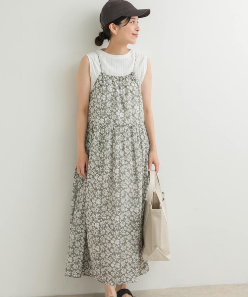 URBAN RESEARCH DOORS（アーバンリサーチドアーズ）の「コットンフラワーキャミワンピース（ワンピース・レディース・グレー系その他/ネイビー・MEDIUM）」の4枚目の写真