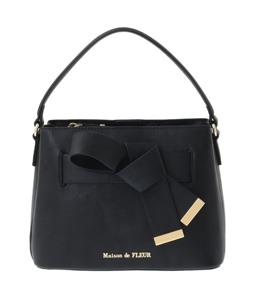 最終価格　MAISON de FLEUR ソフトリボンバッグ　黒　完売品 メゾン ド フルール Maison de FLEUR EC限定リボンラッピング