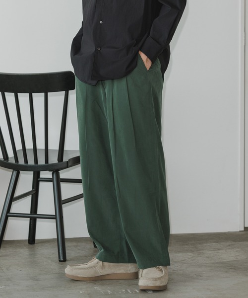 MR.OLIVE/ミスターオリーブ T-R POWDER CLOTH - 2TACK WIDE EASY PANTS