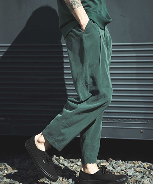 MR.OLIVE(ミスターオリーブ)の「MR.OLIVE/ミスターオリーブ T-R POWDER CLOTH - 2TACK WIDE EASY PANTS イージーパンツ(その他パンツ・メンズ・グリーン/ブラック・M/L)」の10枚目の写真