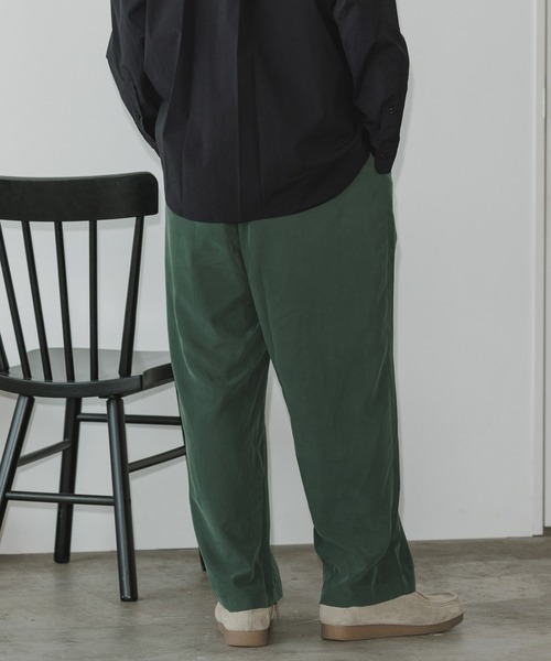 MR.OLIVE(ミスターオリーブ)の「MR.OLIVE/ミスターオリーブ T-R POWDER CLOTH - 2TACK WIDE EASY PANTS イージーパンツ(その他パンツ・メンズ・グリーン/ブラック・M/L)」の5枚目の写真
