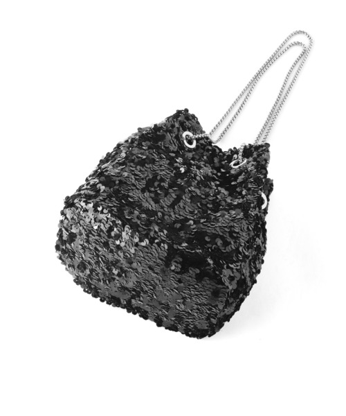 ANEMONE（アネモネ）の「スパンコール巾着バッグ（ショルダーバッグ・レディース・シルバー/ブラック・FREE）」の6枚目の写真