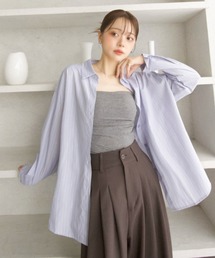 ブラウス シャツ 「Eclat one」ストライプ ベーシック ルーズシャツ レディース LADY LIKE ブラウス シャツ 「春夏新作」デザインポケット