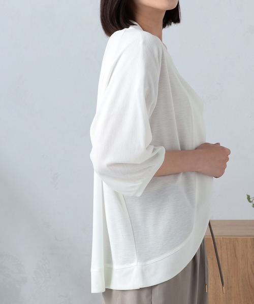 GALLORIA（ギャローリア）の「梨地ボレロカーディガン（カーディガン/ボレロ・レディース・ライトグレー/オフホワイト・LL/S/M/L）」の5枚目の写真