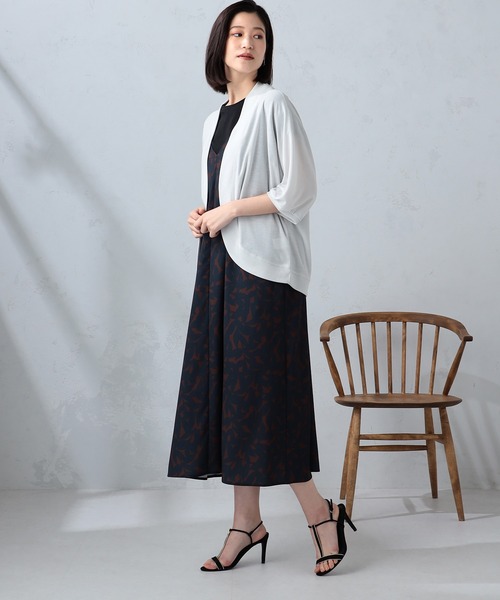 GALLORIA（ギャローリア）の「梨地ボレロカーディガン（カーディガン/ボレロ・レディース・ライトグレー/オフホワイト・LL/S/M/L）」の10枚目の写真