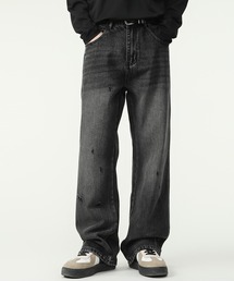 LOWO（ロワ）の「クラッシュ加工ストレートデニムパンツ（デニムパンツ）」