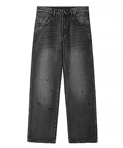 LOWO（ロワ）の「クラッシュ加工ストレートデニムパンツ（デニムパンツ・メンズ・グレー・L/M/S）」の7枚目の写真